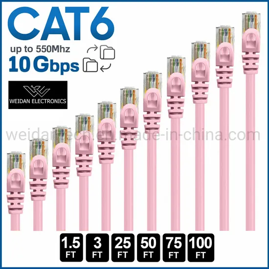 Network cable RJ45 U/UTP CAT6, CAT6A Patch cord , Red Color 